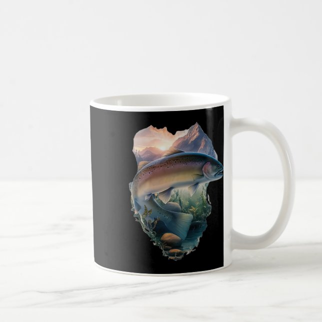 Öring Flygfisket Mountains Nature Fisherman Kaffemugg (Höger)