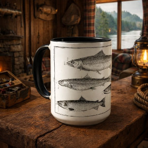 Öring & Lax 1700-tals Repro Tryck Mugg