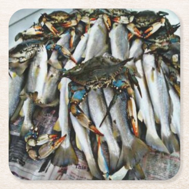 Öring och krabba Underlägg Papper Kvadrat (Framsidan)