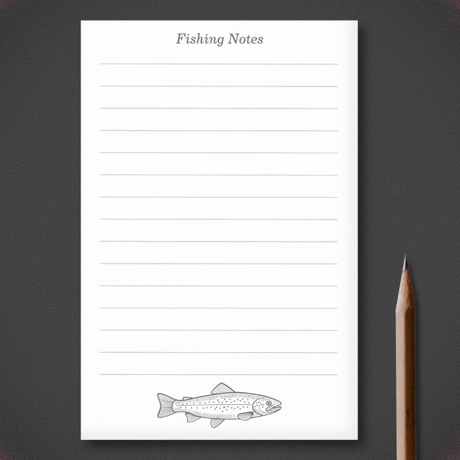 Öring och Linjer Post-it Block (Trout Post-it Notes)