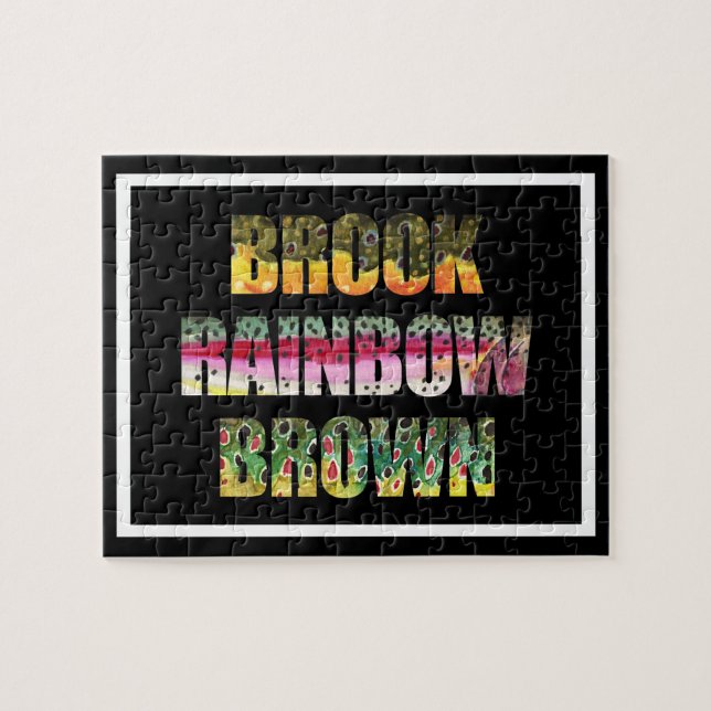 Öring Skinsar av Brook, Rainbow, Brown Pussel (Horisontell)