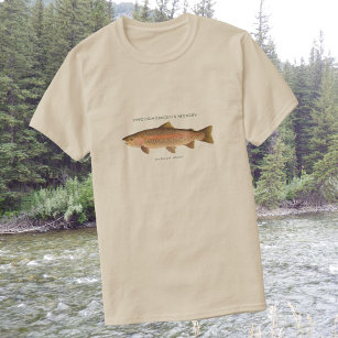 Öring som fiskar med regnbåge Trout vintage bild T Shirt