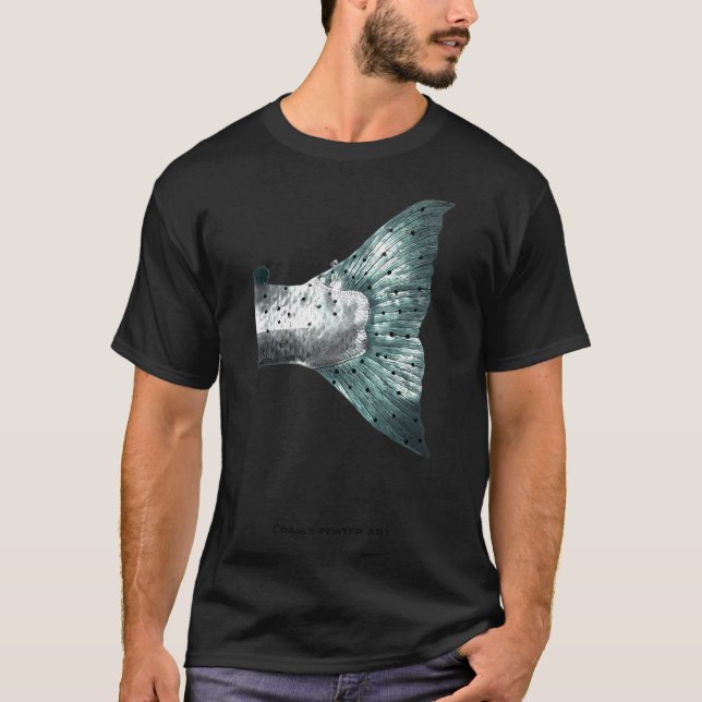 Öring Svans Flugfiske  T Shirt (Framsida)