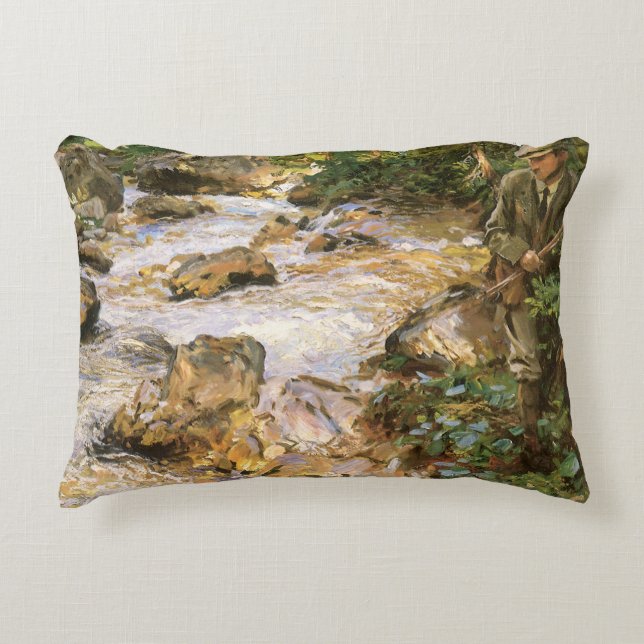 Öringbäck i Tyrolen av John Singer Sargent Prydnadskudde (Framsidan)