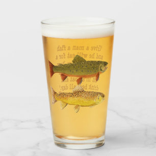Öringfiske Pintglas Glaskopp