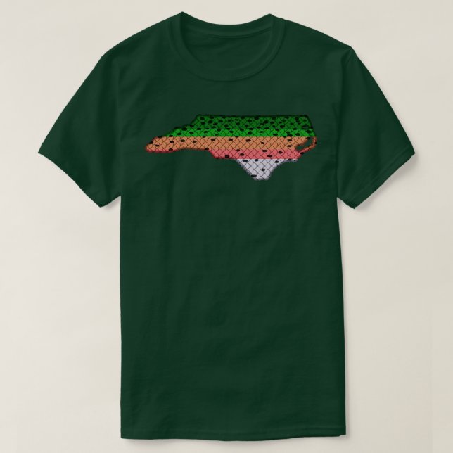 Öringfiske Regnbåge Öring Mönster Norr Carolina St T Shirt (Design framsida)