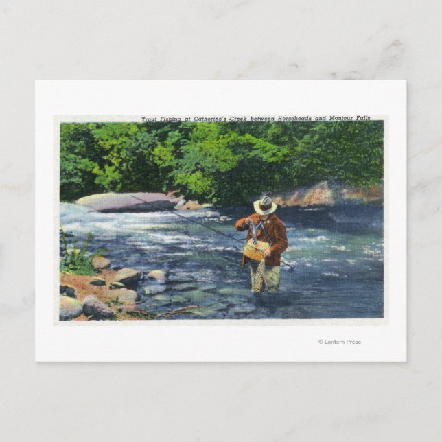 Öringfiske vid Catherine's Creek Vykort (Framsida)
