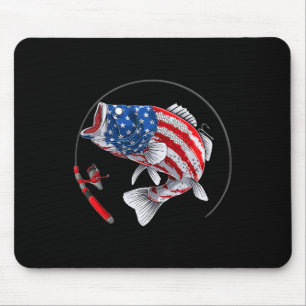 Öringsbass Usa Amerikansk Flagga Fiske Musmatta