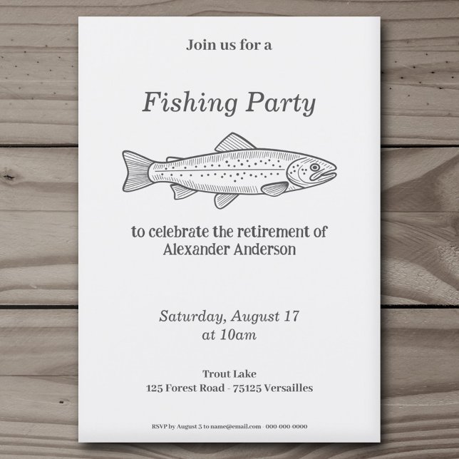 Öringsfiskefest-inbjudan Inbjudningar (Trout - Fishing Party Invitation)
