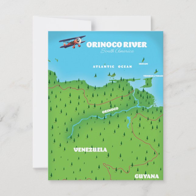 Orinocofloden Sydamerikansk Karta (Framsida)