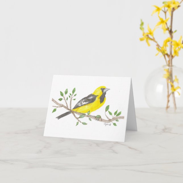 Oriole inspirational Note Card Kort (Gul blomma)