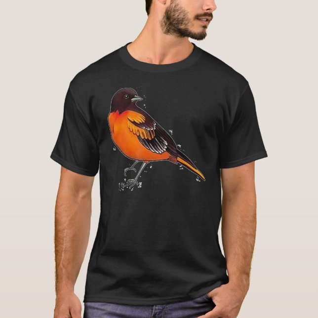 Oriole Orange Bird vild bird T Shirt (Framsida)