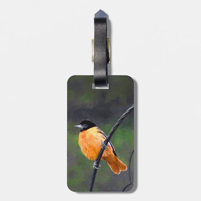 Oriole Painting - Original Bird Art Bagagebricka (Baksidan Lodrät)
