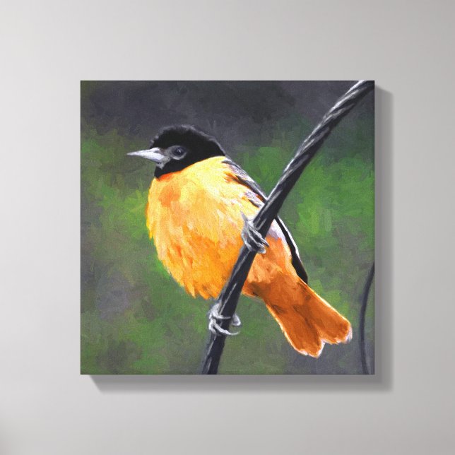 Oriole Painting - Original Bird Art Canvastryck (Framsida)