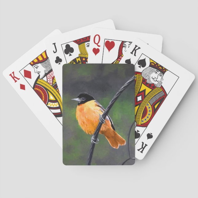 Oriole Painting - Original Bird Art Casinokort (Baksidan)