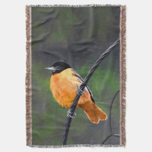 Oriole Painting - Original Bird Art Filt