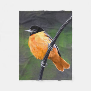 Oriole Painting - Original Bird Art Fleecefilt