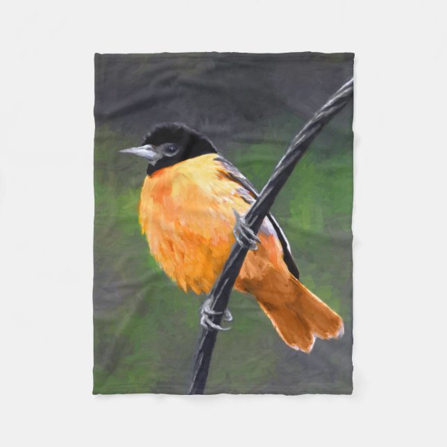 Oriole Painting - Original Bird Art Fleecefilt (Framsidan)