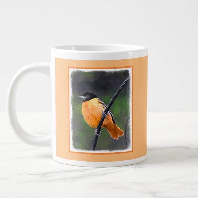 Oriole Painting - Original Bird Art Jumbo Mugg (Vänster)