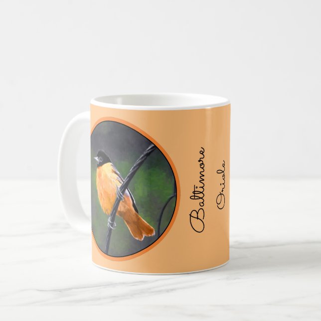 Oriole Painting - Original Bird Art Kaffemugg (Framsida vänster)