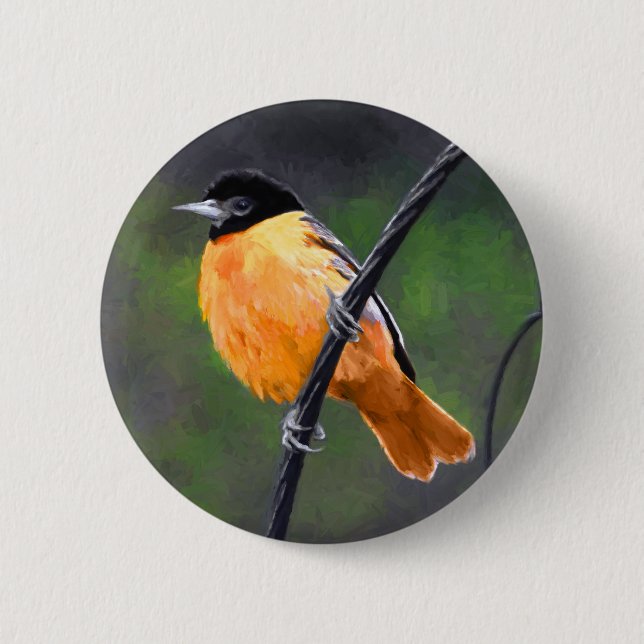 Oriole Painting - Original Bird Art Knapp (Framsida)