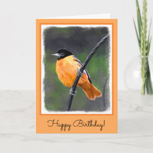 Oriole Painting - Original Bird Art Kort