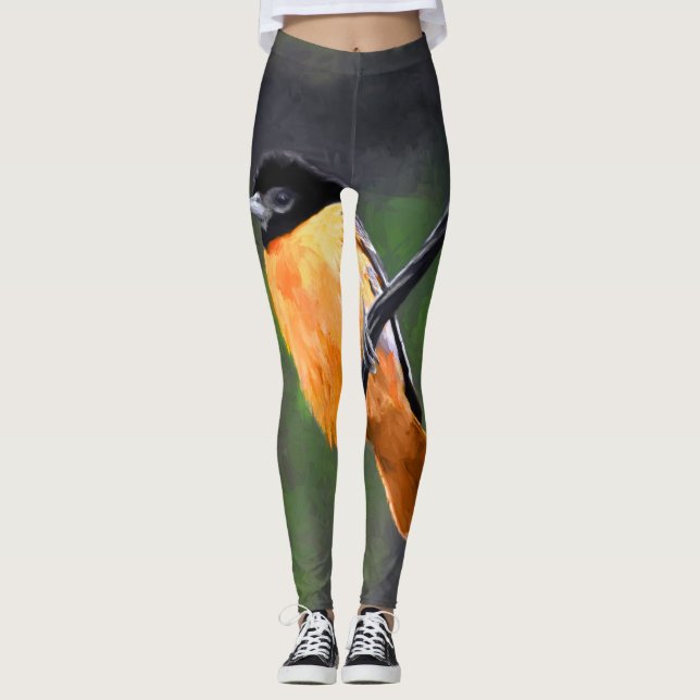 Oriole Painting - Original Bird Art Leggings (Framsida)