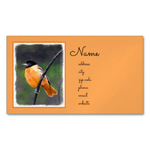 Oriole Painting - Original Bird Art Magnetiska Visitkort