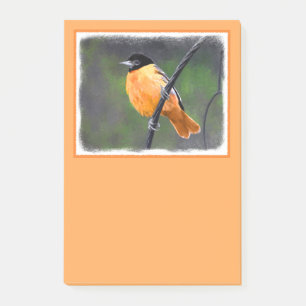 Oriole Painting - Original Bird Art Post-it Block