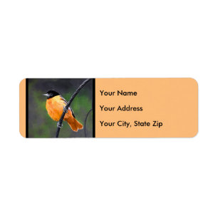Oriole Painting - Original Bird Art Returadress Etikett