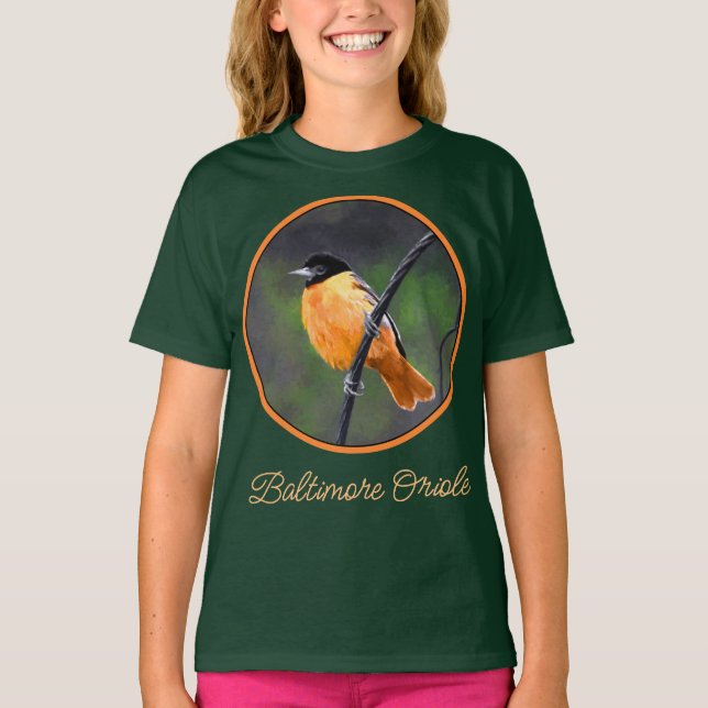 Oriole Painting - Original Bird Art T-Shirt (Framsida)