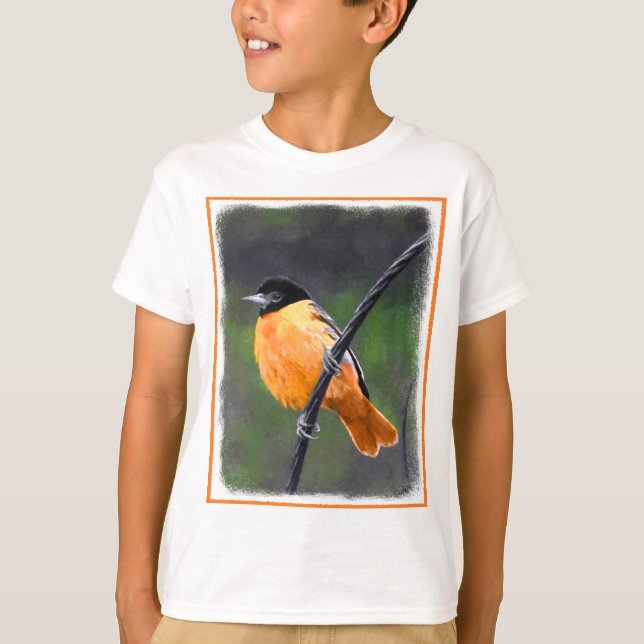 Oriole Painting - Original Bird Art T Shirt (Framsida)
