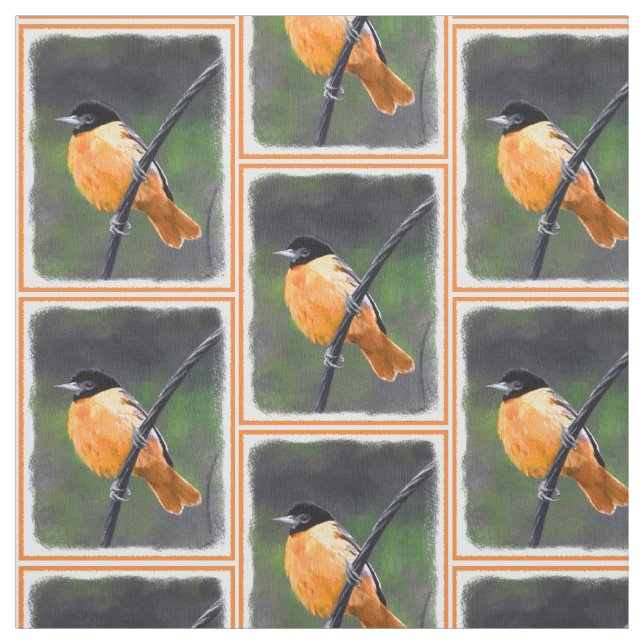 Oriole Painting - Original Bird Art Tyg (Provkarta)