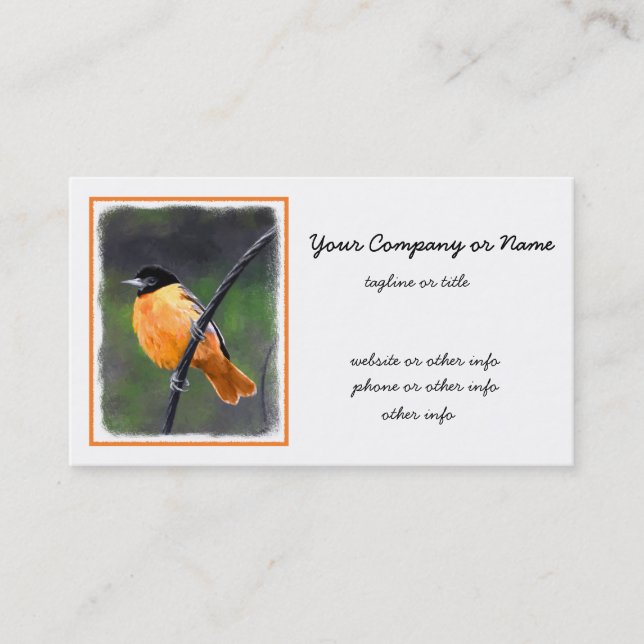 Oriole Painting - Original Bird Art Visitkort (Framsida)