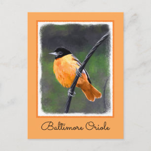 Oriole Painting - Original Bird Art Vykort