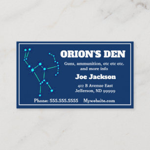 Orion Constellation any business Visitkort