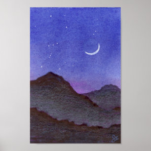 Orion & Crescent Måne bergen Poster