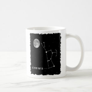 Orion konstellation med fullmånen kaffemugg