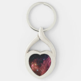 Orion konstellation vred hjärtametall Keychain Twisted Heart Silverfärgad Nyckelring