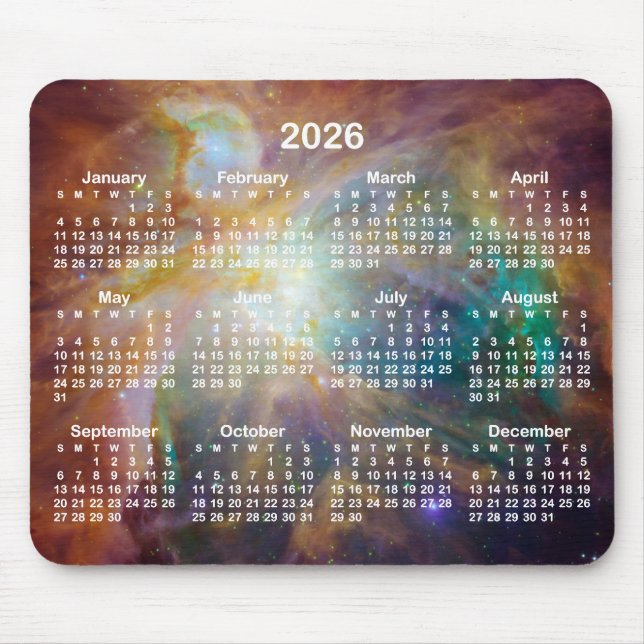 Orion Nebula 2026 Calendar Musmatta (Framsidan)