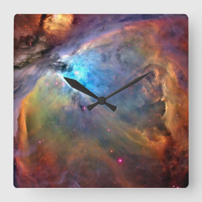 Orion Nebula Clock Fyrkantig Klocka (Framsida)