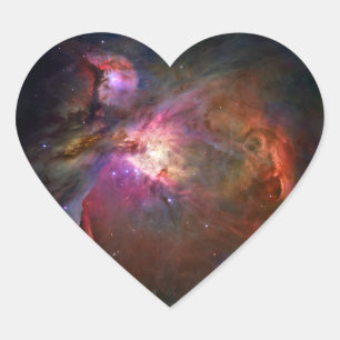 Orion Nebula (Hubble Telescope) Hjärtformat Klistermärke