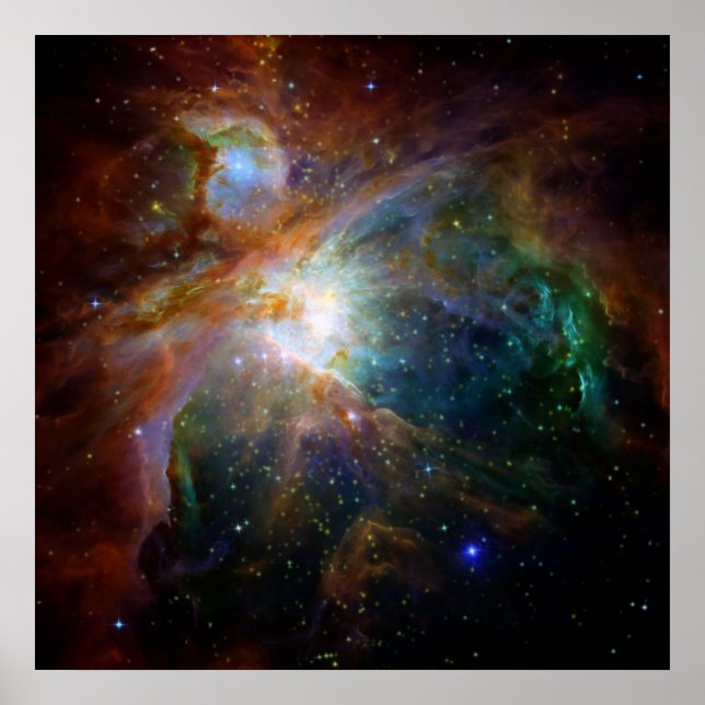 Orion Nebula rödbrun NASA Poster (Framsidan)