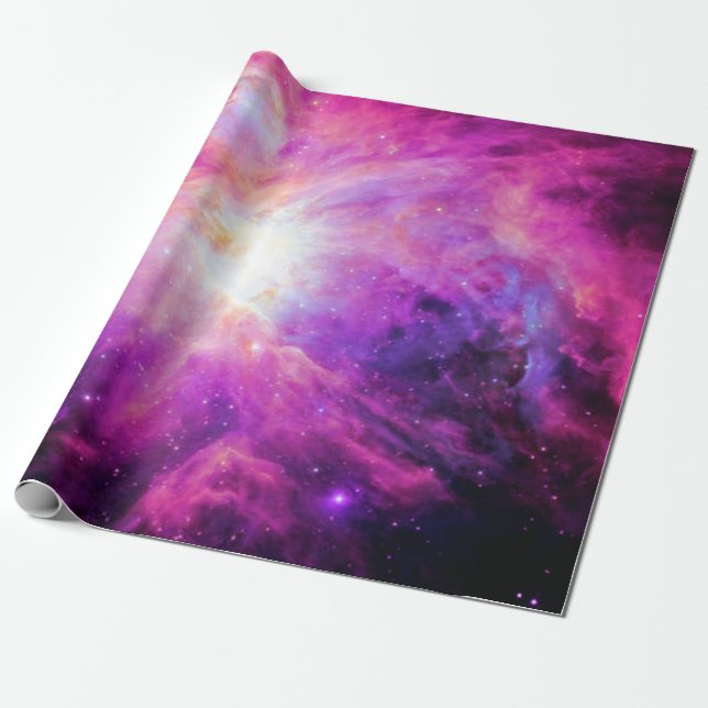 Orion Nebula Rosa Lila Galaxy Wrapping Papper Presentpapper (Utrullad)