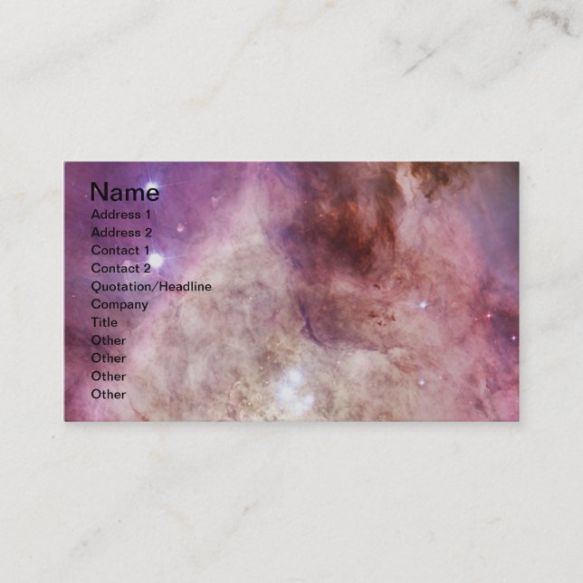 Orion Nebula rosa Visitkort (Framsida)