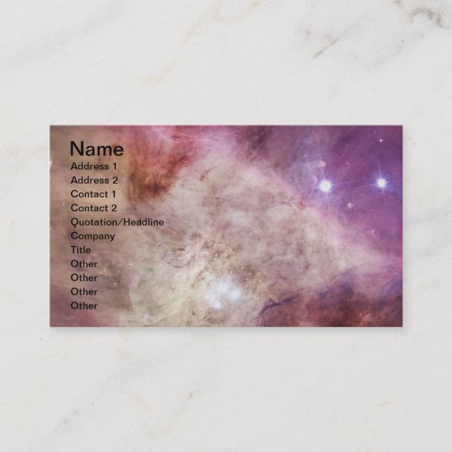 Orion Nebula rosa Visitkort (Framsida)