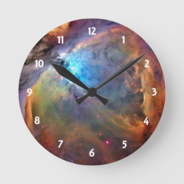 Orion Nebula Space Galaxy Clock Rund Klocka
