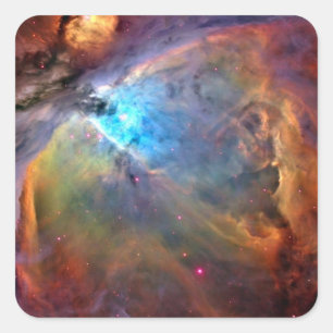 Orion Nebula Space Galaxy Fyrkantigt Klistermärke