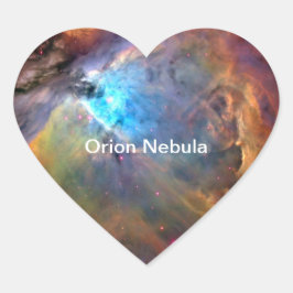 Orion Nebula Space Galaxy Hjärtformat Klistermärke