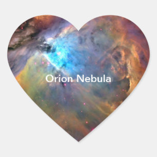 Orion Nebula Space Galaxy Hjärtformat Klistermärke